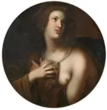 attributed to Leonardo Grazia da Pistoia, Allegorical Female Figure (perhaps Mary Magdalene), Oil on canvas (relined)