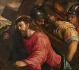 Christ Carrying the Cross by Venetian School, late 16th century, Oil on canvas (relined), offered May 2023