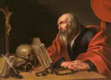 Französischer Caravaggist, Saint Jerome at Prayer, Oil on canvas (relined)