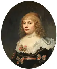 Jan Anthonisz. van Ravesteyn, Two Portraits: Portrait of a Man in a black Robe with a white Collar, Portrait of a Woman in a dark Gown with Bows, Oil on panel. Each