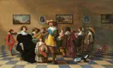 Palamedes Palamedesz., Merry Company in an Interior, Oil on panel