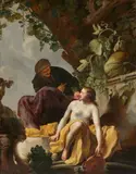 attributed to Cornelis Holsteyn, Vertumnus and Pomona, Oil on canvas (relined)