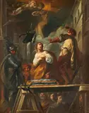 Venetian School 17th century, The Martyrdom of St. Cecilia, Oil on canvas (relined)