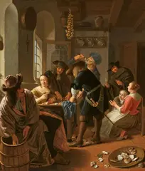 The Oyster Eaters by Cornelis de Man, Oil on canvas (relined), offered May 2023