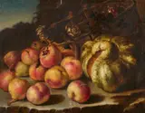 Pietro Navarra, Still Life with Fruit and a Pumpkin, Oil on canvas (relined)