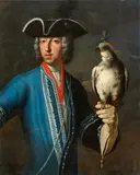 Franz Joseph Winder, Prince Elector Clemens August of Cologne as a Falconer, Oil on canvas (relined)