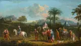 Francesco Zuccarelli, Oriental Parade in a Landscape with a Pyramid in the Background