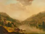 Christian Georg Schütz the Elder, River Landscape, Oil on copper panel