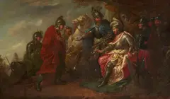 Bernhard Rode, Burgrave Frederick IV of Nuremberg delivering the captured counter-king Frederick the Fair to the later Emperor Louis the Bavarian, Oil on canvas (relined)