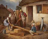 Eduard Pistorius, On the See-Saw, Oil on canvas