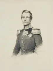 Franz Xaver Winterhalter, Crown Prince Friedrich, Watercolour over chalk on cardboard