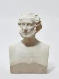 Bust of a Bearded Man
by Carl Cauer (1828 - 1885) by Bust of a Bearded Man by Carl Cauer, Life-sized Classical style bust in white Carrara marble. Signed "C. Cauer. Roma. 1874." on the reverse. H 61.5, W c, offered Apr 2023