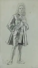 Anton von Werner, Costume Study for Count Kolb von Wartenberg, Pencil