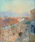 Albert Lebourg, L'Avenue de la Défense à Puteaux après l'Orage, Oil on canvas