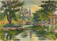 Bedřich Feigl, Im Berliner Zoo, Presumably 1920s, Oil on canvas