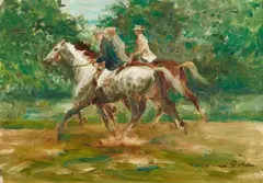 Otto Dill, Der Ausritt, Oil on canvas