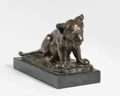 Sitzender junger Löwe (Dusselchen) by August Gaul, 1898, Bronze, offered Dec 2022