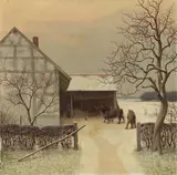 Herbert Böttger, Bullenkauf am Niederrhein, 1942, Oil on canvas