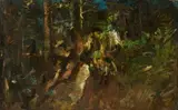 Der Wilde Graben bei Weimar by Christian Rohlfs, Circa 1888, Oil on paper, laid down on card, offered Dec 2022