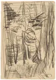 Waldinneres by Ernst Ludwig Kirchner, 1929-1938, Chalk drawing on drawing paper, sold Dec 2022