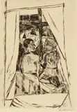 Max Beckmann, Kinder am Fenster, 1922, Etching on chamois-coloured Japan paper