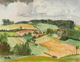 Erich Heckel, Landschaft in Angeln, 1937, Watercolour over preliminary charcoal drawing on Ingres laid paper with "JCA France" watermark