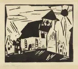 Lyonel Feininger, Vollersroda (Kirche in Vollersroda), 1919, Woodcut print on fine Japan laid paper