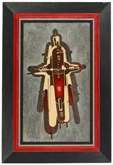 Robert Michel, Stopp-Position, 1960, Coloured, black India ink and watercolour on card, mounted on insulation board