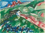Werner Scholz, Klostergut, 1959, Oil on firm card