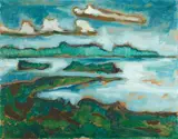 Werner Scholz, Trasimenischer See, 1968, Oil on fibreboard