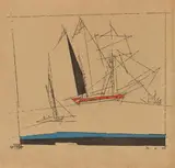 Lyonel Feininger, Segelschiff, 1933, Watercolour and pen and ink on laid paper