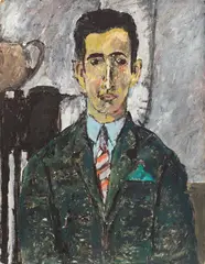 Anselm Kiefer, Untitled (Portrait Baron Leonel de Moutier), Around 1965/1966, Oil on paper on wood