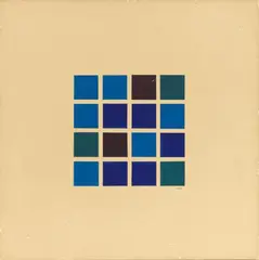 Vera Molnár, Icône, 1958, Gouache and paper on wood