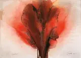 Otto Piene, Carnivore, 1975, Gouache and traces of fire on card