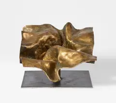 Emil Cimiotti, Atmen, 2013-2015, Bronze with golden brown patina on a steel foot