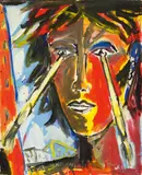 Helmut Middendorf, Kopf + Pinsel, 1983, Gouache on paper