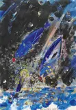 Blutschieber by Christian Ludwig Attersee, 1997, Mixed media on card, sold Dec 2022