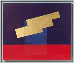 Otto Herbert Hajek, Horizont 6 Bild 241, 2003, Acrylic and gold on canvas