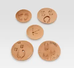 Barceló, Untitled, 2015, 5 works: each terracotta. From Ø 21.5 to Ø