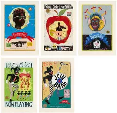 Michael Ray Charles, Forever Free, 1995, 5 colour screenprints on card.. Each