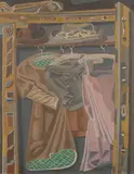 Bruno Goller, Der Kleiderschrank, 1947, Oil on canvas