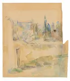 Paul Cézanne, Entrée de maison et arbres
