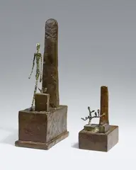 Alberto Giacometti, Projet pour un monument pour Gabriel Péri. Projet pour une place, 1946, Two bronze sculptures