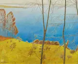 Adolf Dietrich, Blick auf den Untersee, 1953, Oil on fibreboard