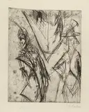 Ernst Ludwig Kirchner, Kokotten bei Nacht, 1914/1915, Etching on copperplate printing paper. 25.3/