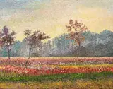 Albert Dubois-Pillet, Champs en Ile-de-France, 1889/90, Oil on canvas