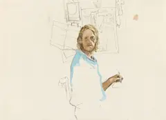 Paul Thek, Untitled (Selfportrait, Ponza, Oct. 1970), 1970, Watercolour and pencil on card