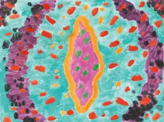 Paul Thek, Untitled (Cell), 1984, Acrylic on canvas on card