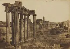 Frédéric Flachéron, Temple of Saturn, Roman Forum, Probably 1852, Salt print