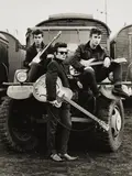 Astrid Kirchherr, John, George and Stuart, Heiligengeistfeld, Hamburg, 1960, Gelatin silver print, printed later